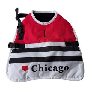 Red and Black Dog Vest with Chicago Design
